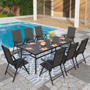9-Piece Patio Dining Set with Foldable Textilene Chairs Phi Villa