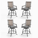 Phi Villa Outdoor Swivel Bar Stools with Rattan Backrest