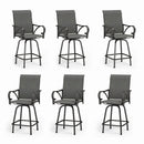 PHI VILLA Textilene Swivel Bar Stools With Curved Arms