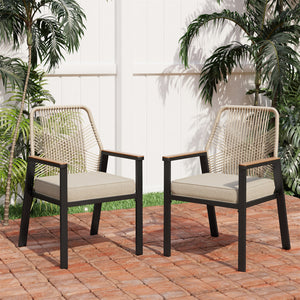Mirage Rattan Rope Patio Dining Chairs-Phi Villa