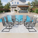 PHI VILLA C-Spring Textilene Patio Dining Chairs