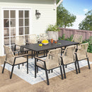 Mirage 9-Pcs Patio Dining Set with Stylish Rattan Rope Chairs & Long Table for 8