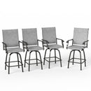 Outdoor Textilene All-Weather Swivel Bar Stools With Arms PHI VILLA