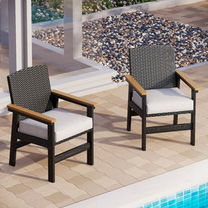 Tranquil HDPE Outdoor Dining Rattan Chairs Set of 2