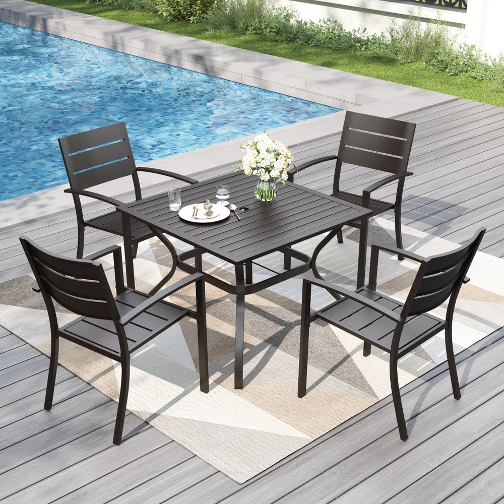 Veranda 4-Seater Outdoor Dining Set with Square Table