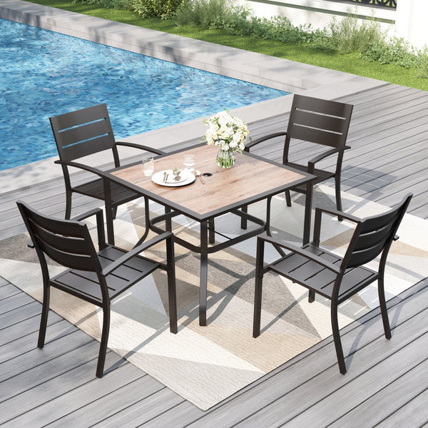 Veranda 4-Seater Outdoor Dining Set with Square Table