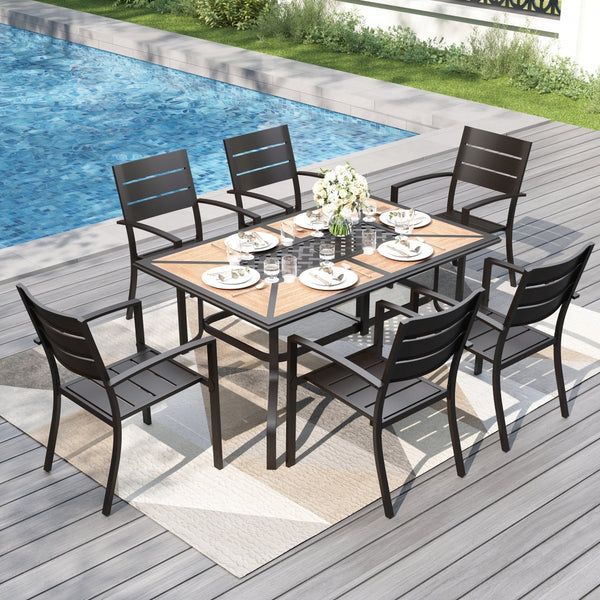 Veranda Outdoor Stackable Steel Stantionary Dining Chairs