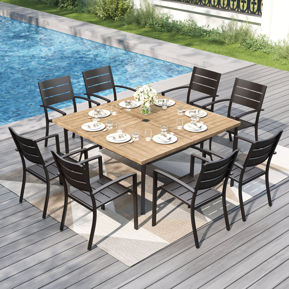 Veranda 8-Seater Outdoor Dining Set with 60" Square Table