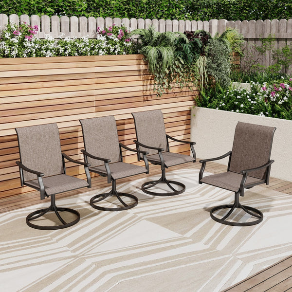 Patio 2-Piece Textliene Fixed Chair for Dining Garden PHI VILLA