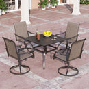 Patio 2-Piece Textliene Fixed Chair for Dining Garden PHI VILLA