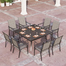 9-Piece Patio Textliene Dining Set for Family Reunion PHI VILLA