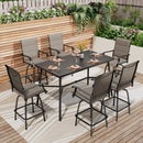 7-Piece Outdoor Bar Stool Set with 6 Seat for Poolside, Graden PH VILLA