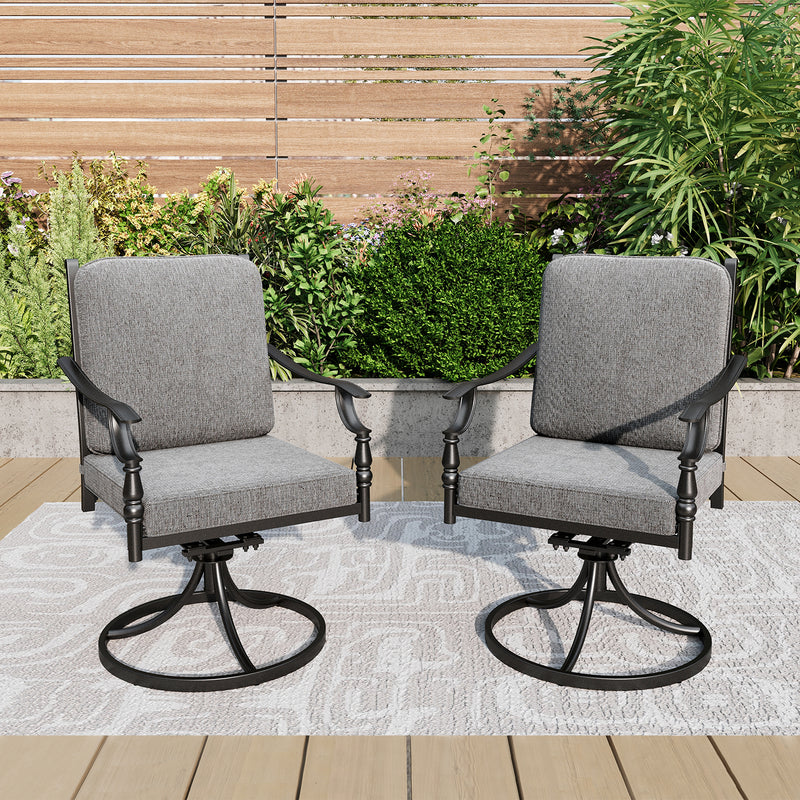 Phi Villa Calabash Patio Dining Chairs-Swivel Chairs & Fixed Chairs