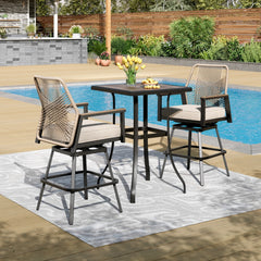 Phi Villa Mirage Rope-art High Bar Stools-3-Pcs.