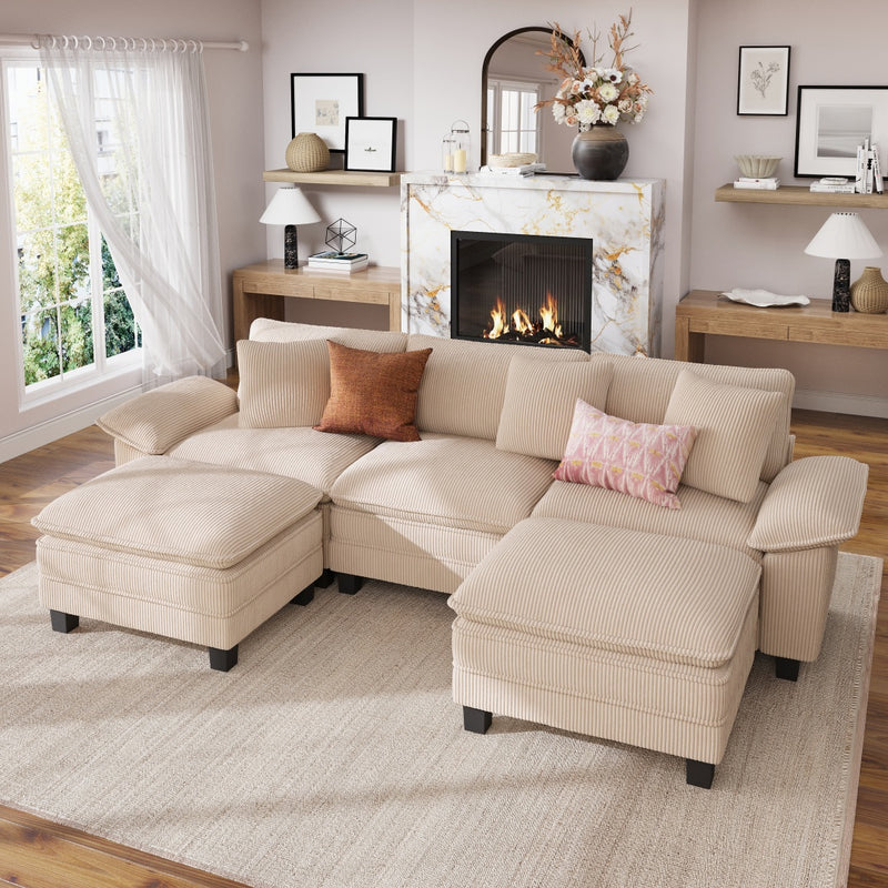 Phi Villa Large Living Room Sofa Couch Corduroy