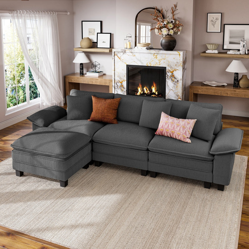 Phi Villa Large Living Room Sofa Couch Corduroy