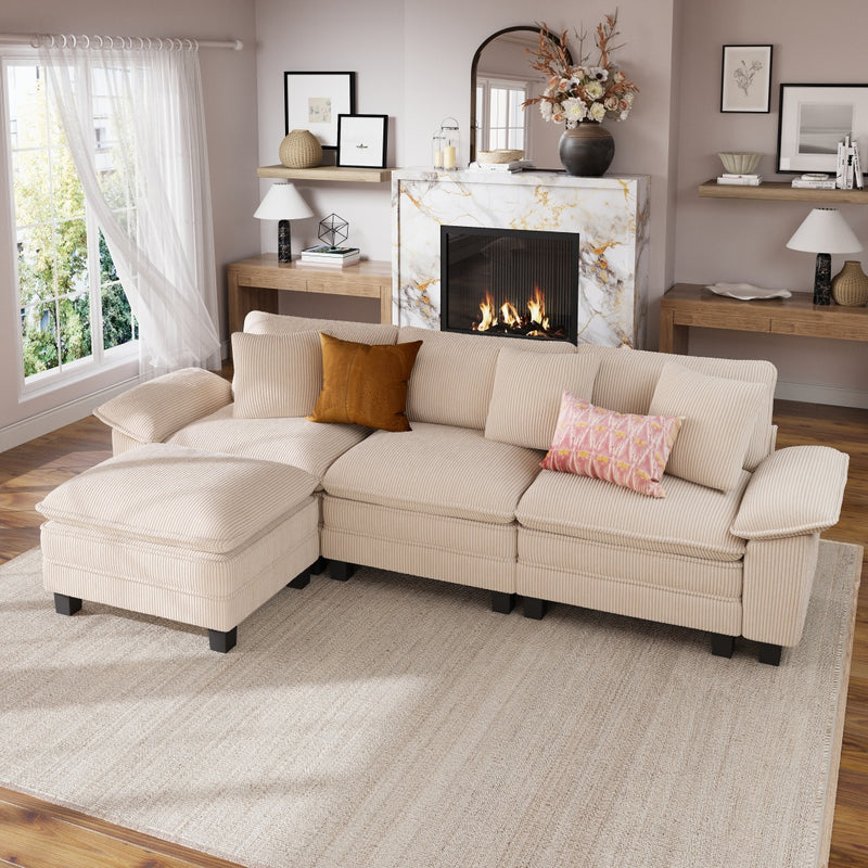 Phi Villa Large Living Room Sofa Couch Corduroy