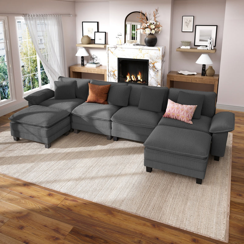 Phi Villa Large Living Room Sofa Couch Corduroy