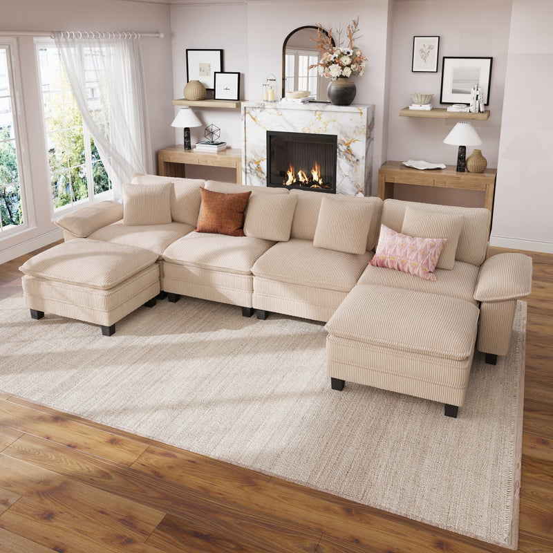 Phi Villa Large Living Room Sofa Couch Corduroy