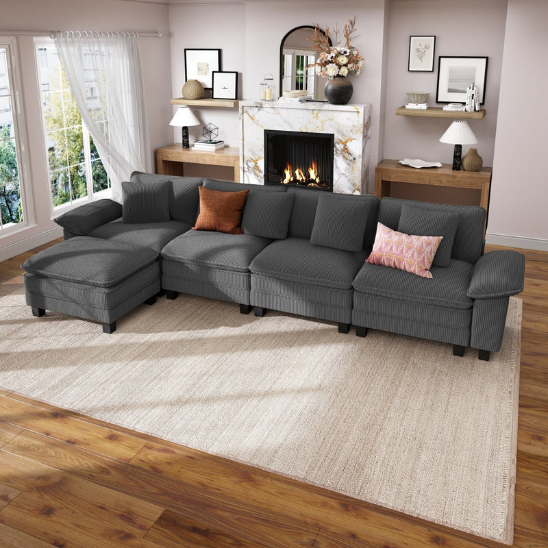 Phi Villa Large Living Room Sofa Couch Corduroy