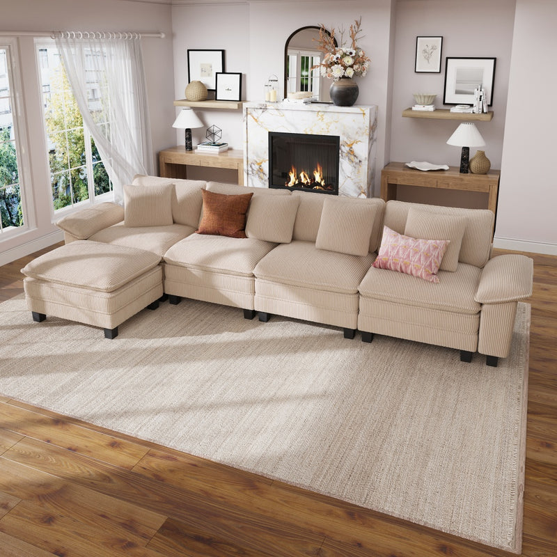 Phi Villa Large Living Room Sofa Couch Corduroy