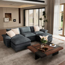 Chenille Living Room Sofa Couch Cloud-like Modular Sectional with Ottoman