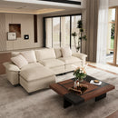 Chenille Living Room Sofa Couch Cloud-like Modular Sectional with Ottoman