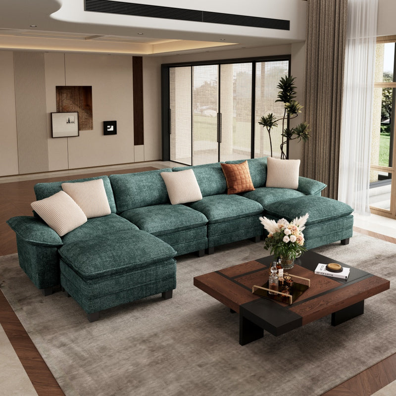 Phi Villa Large Living Room Sofa Couch Chenille with Ottoman