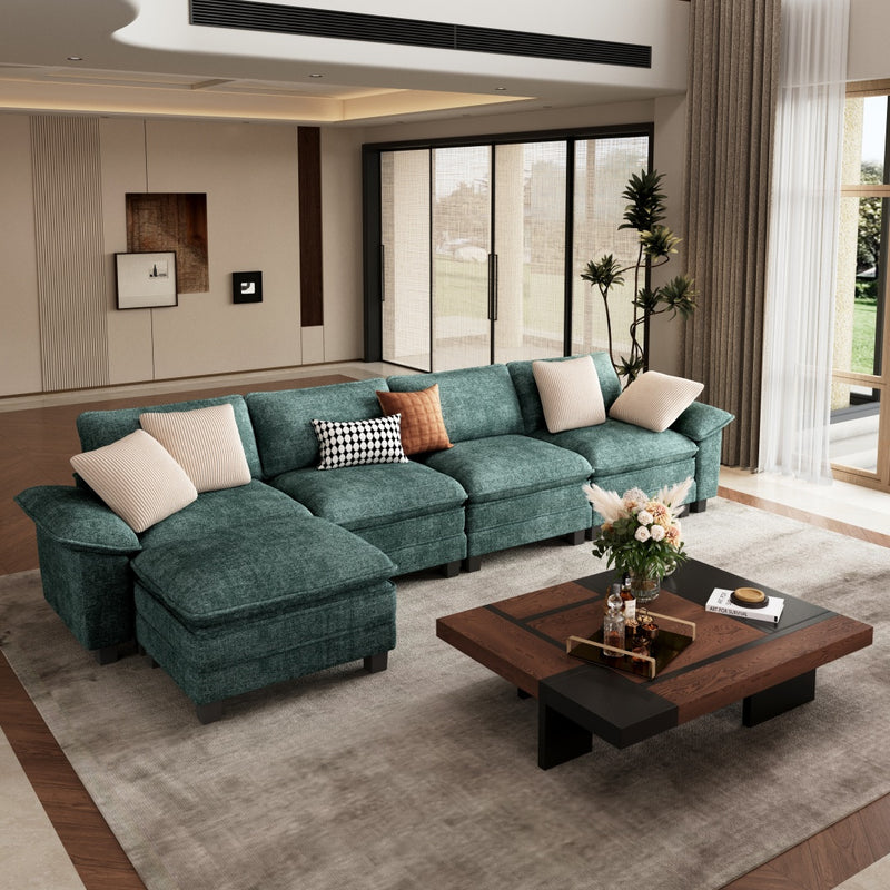 Phi Villa Large Living Room Sofa Couch Chenille with Ottoman