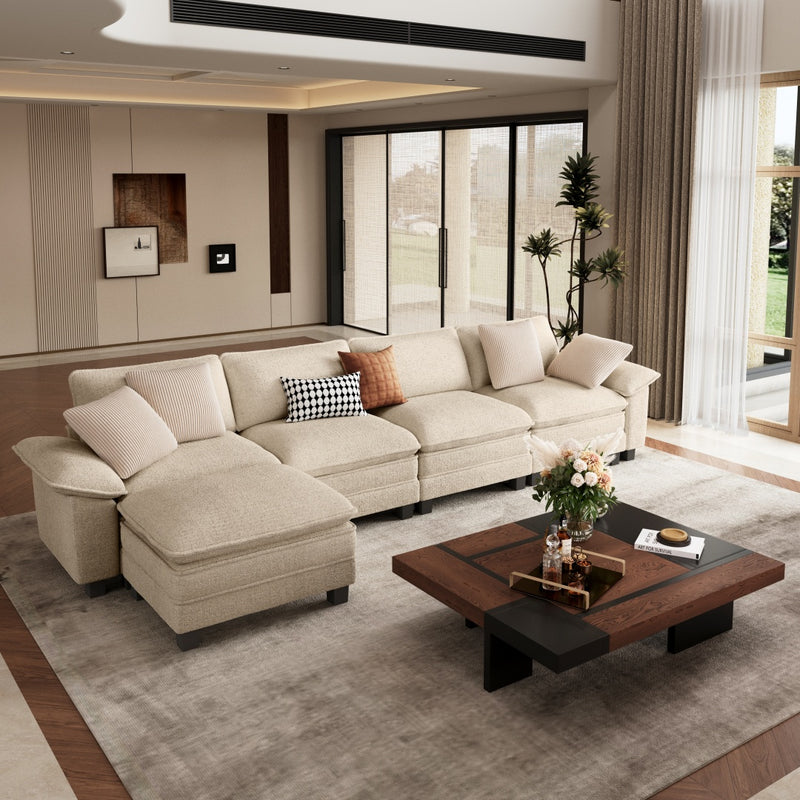 Phi Villa Large Living Room Sofa Couch Chenille with Ottoman