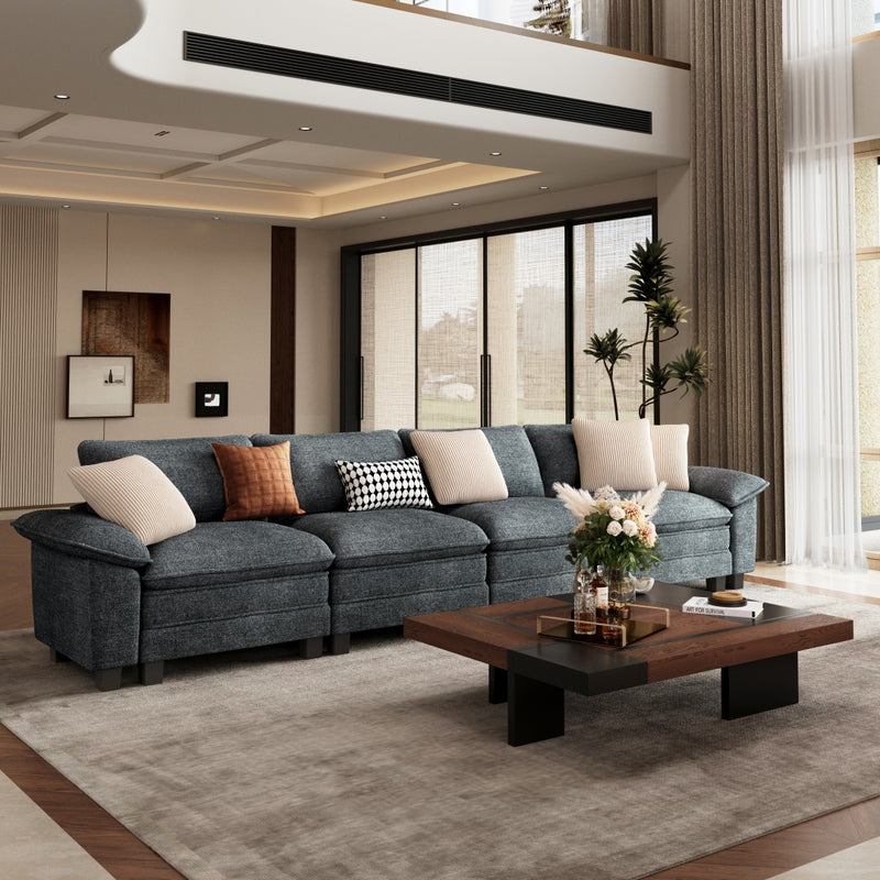 Phi Villa Large Living Room Sofa Couch Chenille