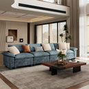 Cloud-like Living Room Sofa Couch Teal Chenille Set