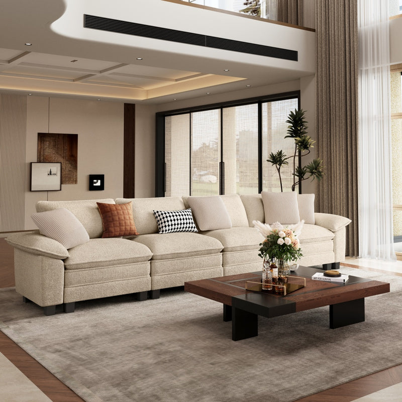 Phi Villa Large Living Room Sofa Couch Chenille