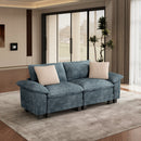 Cloud-like Living Room Lounge Chair of Teal Chenille Fabric