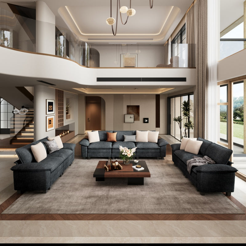 Phi Villa Living Room Chenille Cloud-like Couch Sofa Large Set