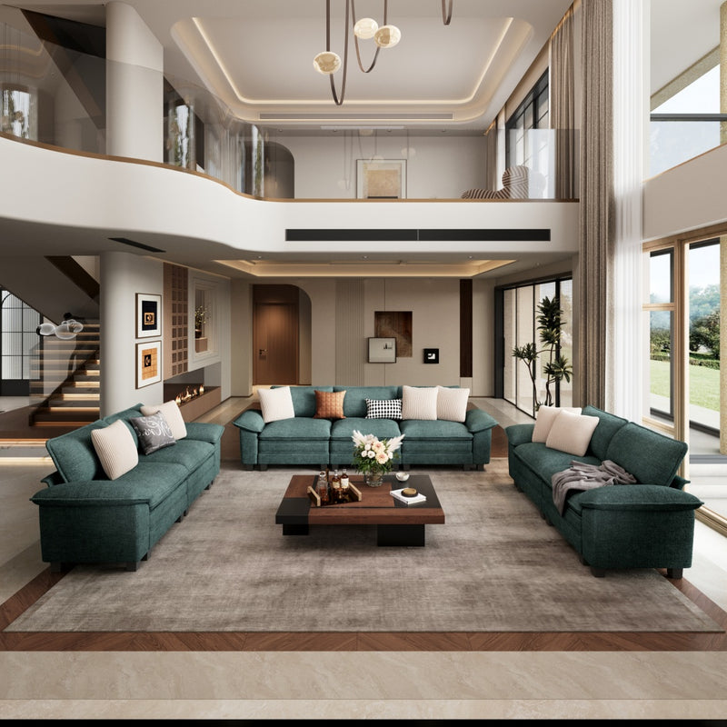Phi Villa Living Room Chenille Cloud-like Couch Sofa Large Set