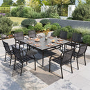 9-Piece Patio Dining Set with 60" Large Square Table for Garden, Big Family PHI VILLA