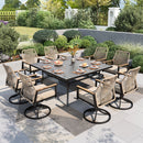 Mirage 9-Piece Patio Dining Set with Stylish Rattan Rope Chairs and Square Table for 8-Phi Villa