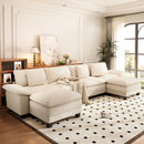 Cloud-like Living Room Sofa Couch Modular Sectional Large Set Dual Fabric