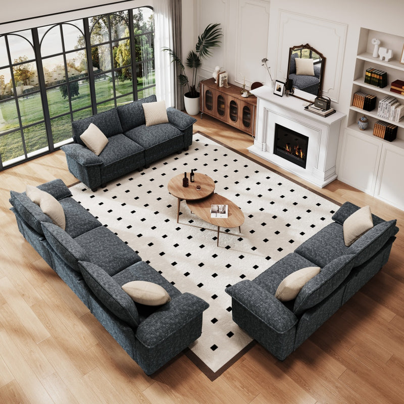 Living Room Sofa Chenille Cloud-like Couch Modular Sectional Large Set