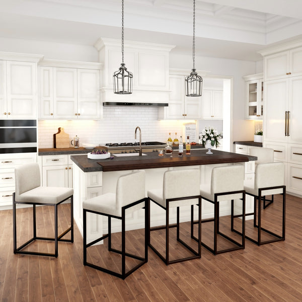 24 Inch Counter Height PU Leather Bar Stool with Backrest