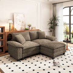 Briar Chenille Living Room Couch Cloud-like Loveseat with Ottoman