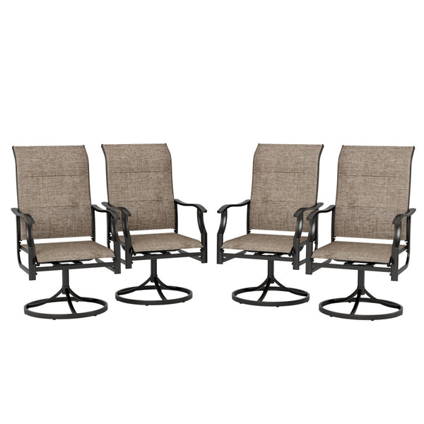 Patio Upgraded Padded High Back Dining Chairs for Porch, Deck, Backyard PHI VILLA