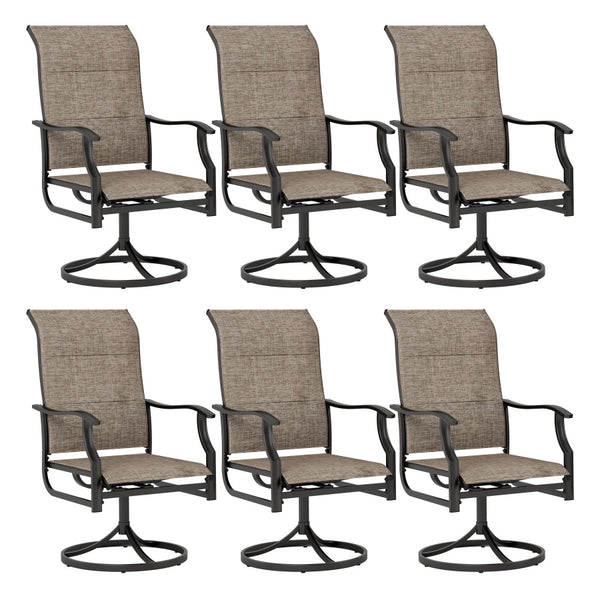 Patio Upgraded Padded High Back Dining Chairs for Porch, Deck, Backyard PHI VILLA