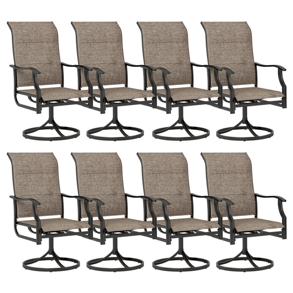 Patio Upgraded Padded High Back Dining Chairs for Porch, Deck, Backyard PHI VILLA