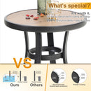 Phi Villa 19" Wood-like Round Side Table Coffee Table