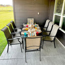 PHI VILLA 7-Piece/9-Piece Outdoor Dining Set with Adjustable Table & Textilene Dining Chairs
