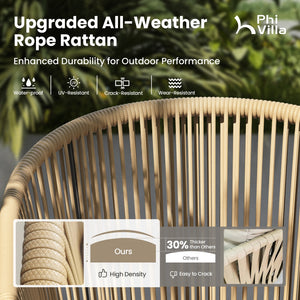 Catalina Contemporary Rattan Rope Outdoor Dining Chairs