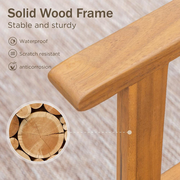 Outdoor Acacia Wood & Wicker Dining Chairs for Balcony PHI VILLA