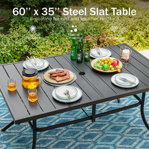 Mirage 7-Piece Patio Dining Set with Stylish Rattan Rope Chairs-Phi Villa